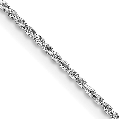 Sterling Silver Rhodium-plated 1.1mm Diamond-cut Rope Chain w/2in ext.
