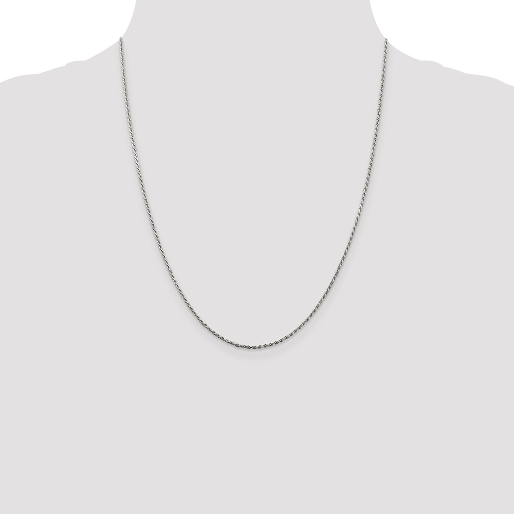 Sterling Silver 1.5mm Diamond-cut Rope Chain (QDC020-22)