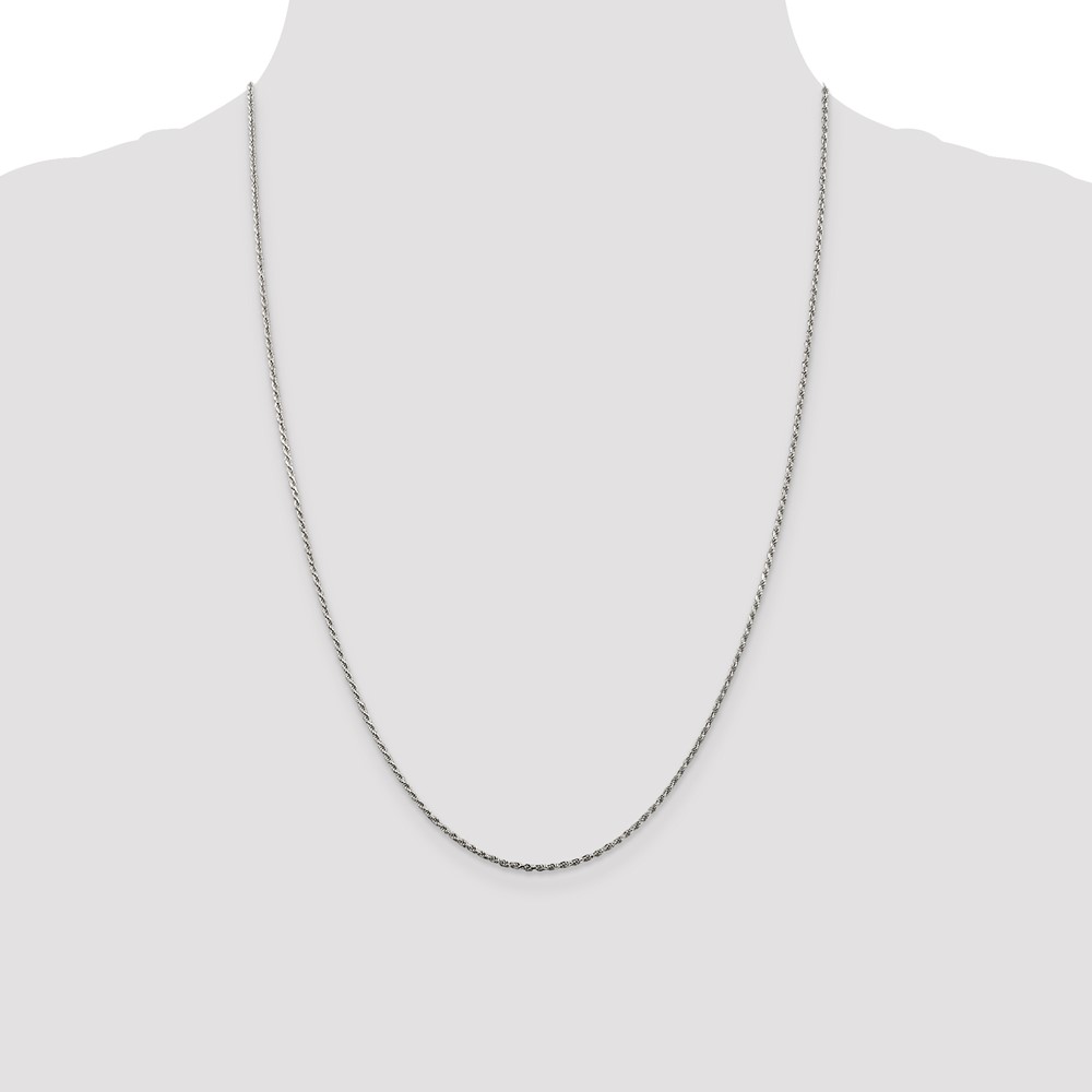 Sterling Silver 1.5mm Diamond-cut Rope Chain (QDC020-24)