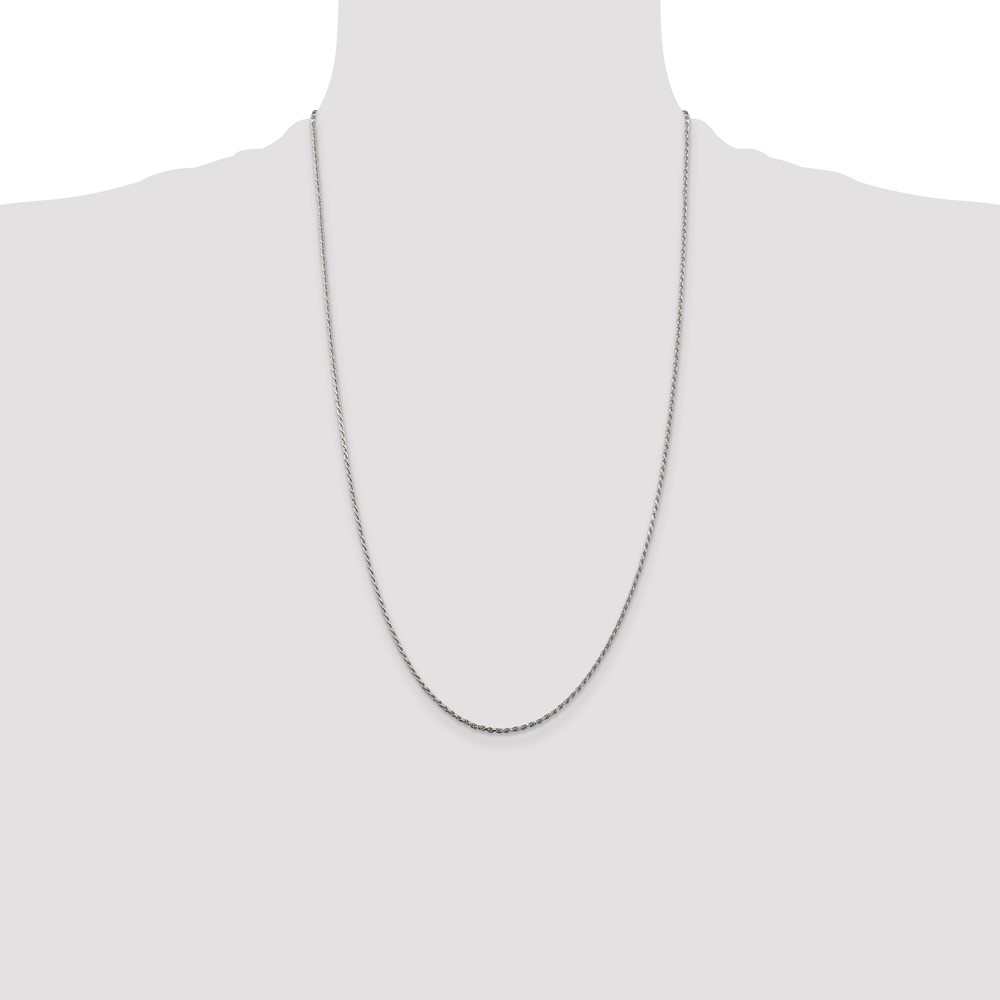 Sterling Silver 1.5mm Diamond-cut Rope Chain (QDC020-26)