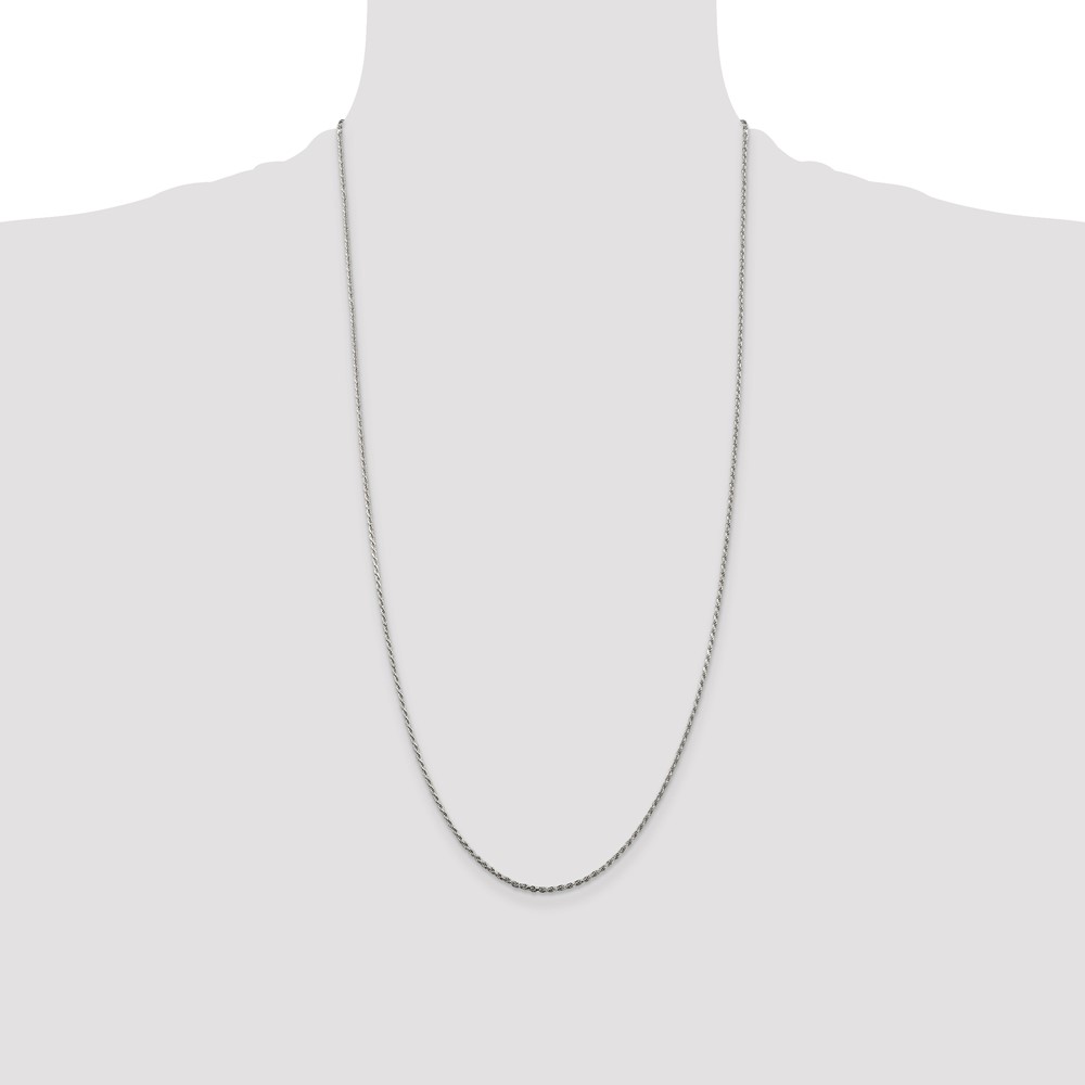 Sterling Silver 1.5mm Diamond-cut Rope Chain (QDC020-28)