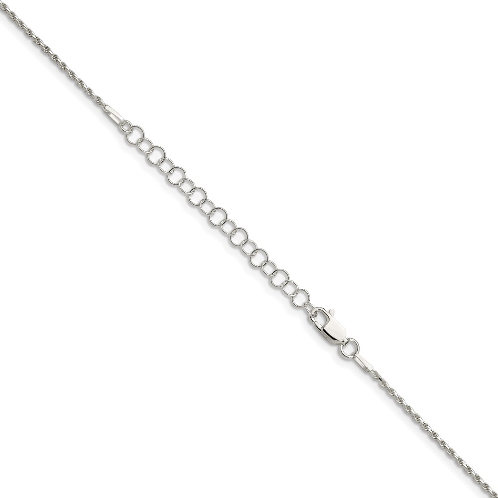 Sterling Silver 1.5mm Diamond-cut Rope Chain w/2in ext. (QDC020E-18)