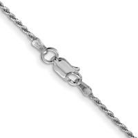 Sterling Silver Rhodium-plated 1.5mm Diamond-cut Rope Chain view 3