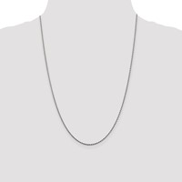 Sterling Silver Rhodium-plated 1.5mm Diamond-cut Rope Chain view 4