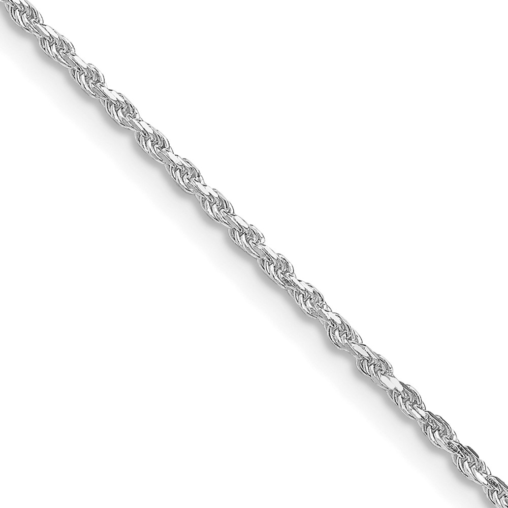 Sterling Silver Rhodium-plated 1.5mm Diamond-cut Rope Chain w/2in ext. (QDC020RH-18)