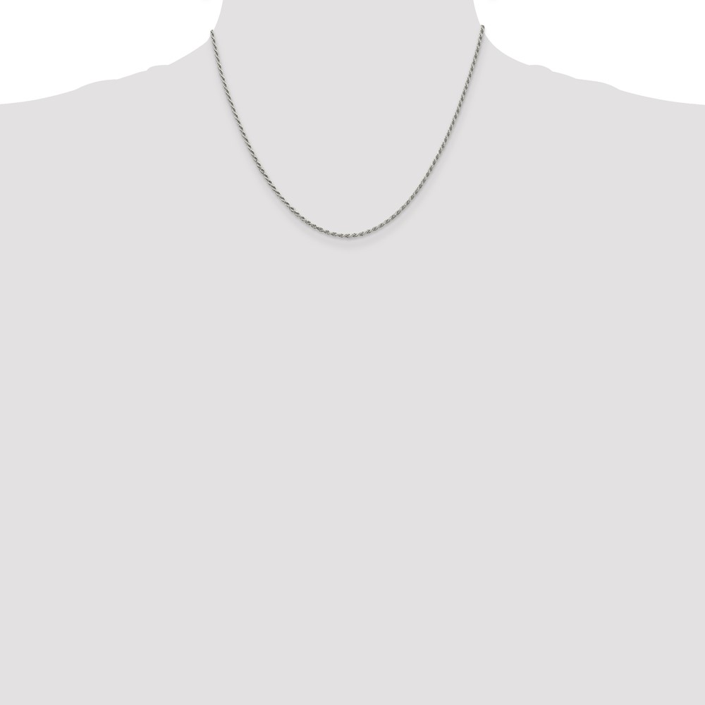 Sterling Silver 1.7mm Diamond-cut Rope Chain (QDC025-18)