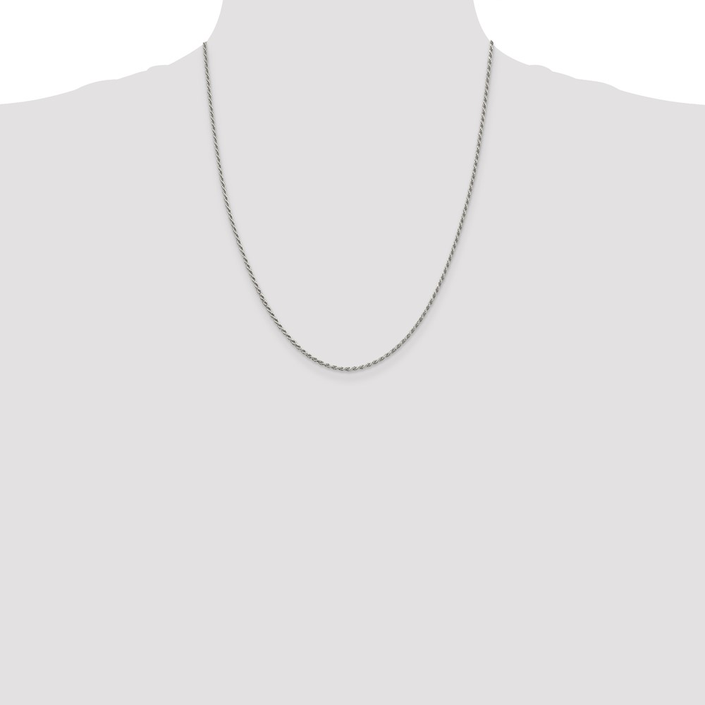 Sterling Silver 1.7mm Diamond-cut Rope Chain (QDC025-22)