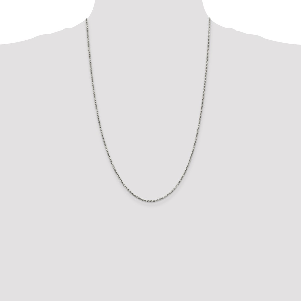 Sterling Silver 1.7mm Diamond-cut Rope Chain (QDC025-24)