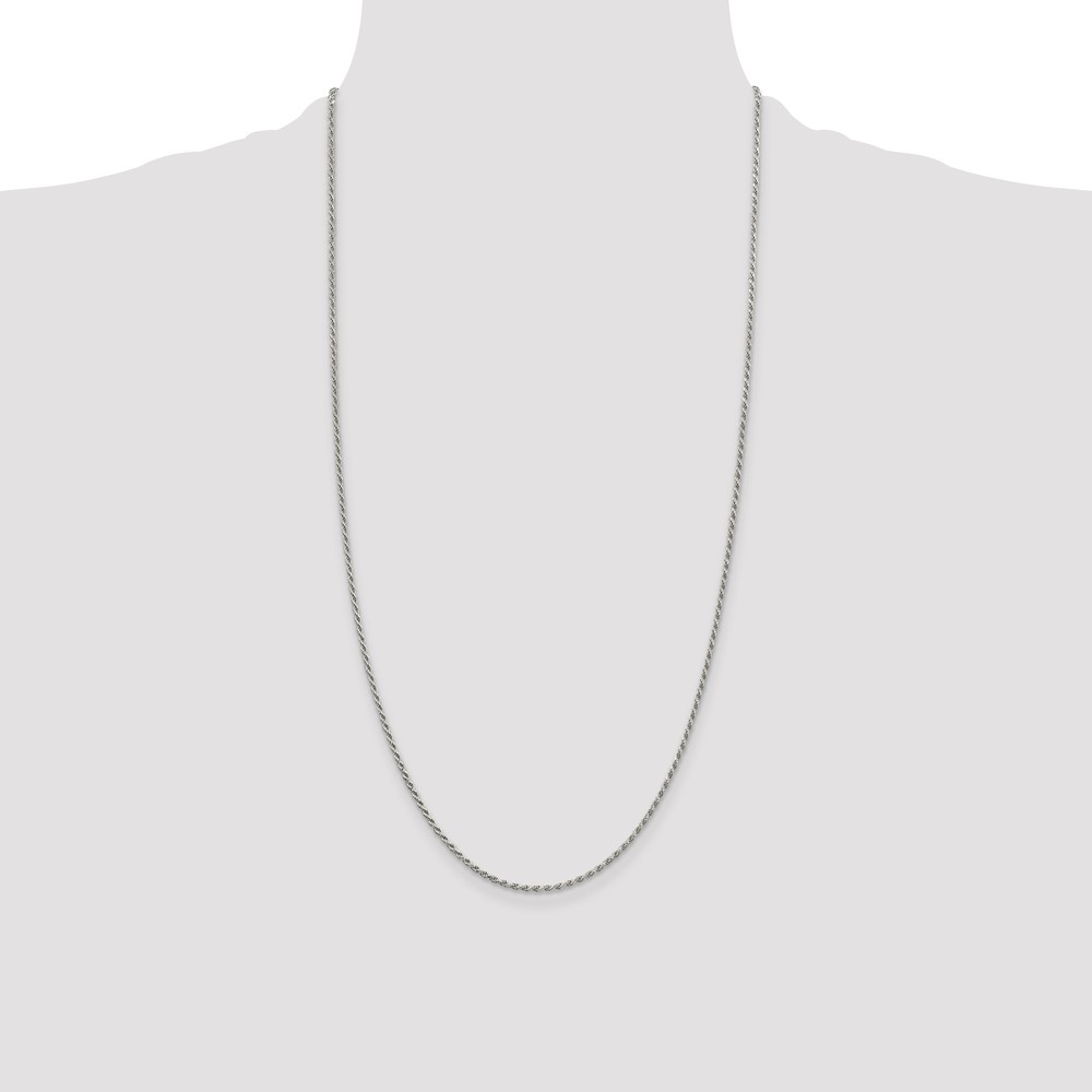 Sterling Silver 1.7mm Diamond-cut Rope Chain (QDC025-28)