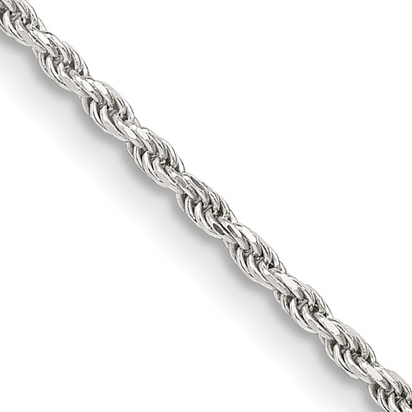 Sterling Silver 1.7mm Diamond-cut Rope Chain (QDC025-30)