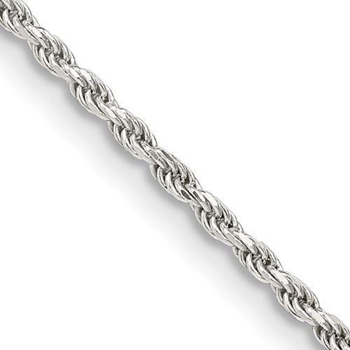 Sterling Silver 1.7mm Diamond-cut Rope Chain