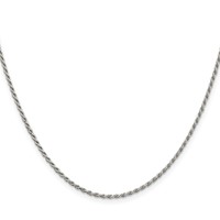 Sterling Silver Rhodium-plated 1.7mm Diamond-cut Rope Chain view 2