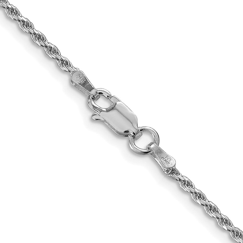 Sterling Silver Rhodium-plated 1.7mm Diamond-cut Rope Chain (QDC025R-20)