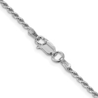 Sterling Silver Rhodium-plated 1.7mm Diamond-cut Rope Chain view 3