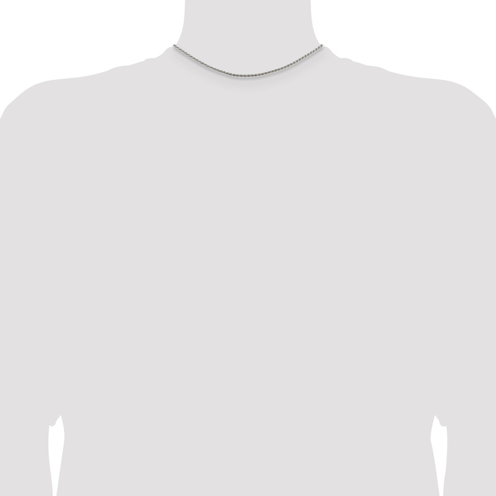 Sterling Silver 1.85mm Diamond-cut Rope Chain (QDC030-14)