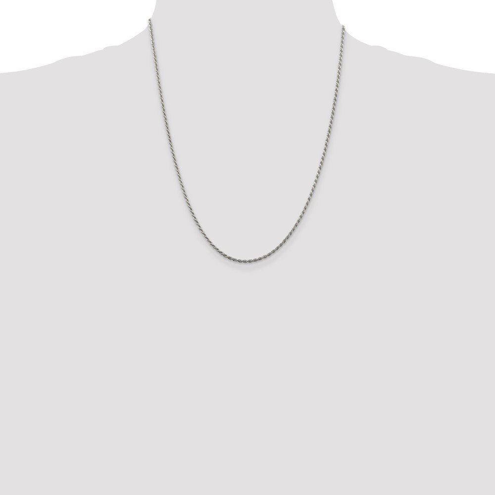 Sterling Silver 1.85mm Diamond-cut Rope Chain (QDC030-22)