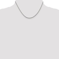 Sterling Silver Rhodium-plated 1.85mm Diamond-cut Rope Chain view 4