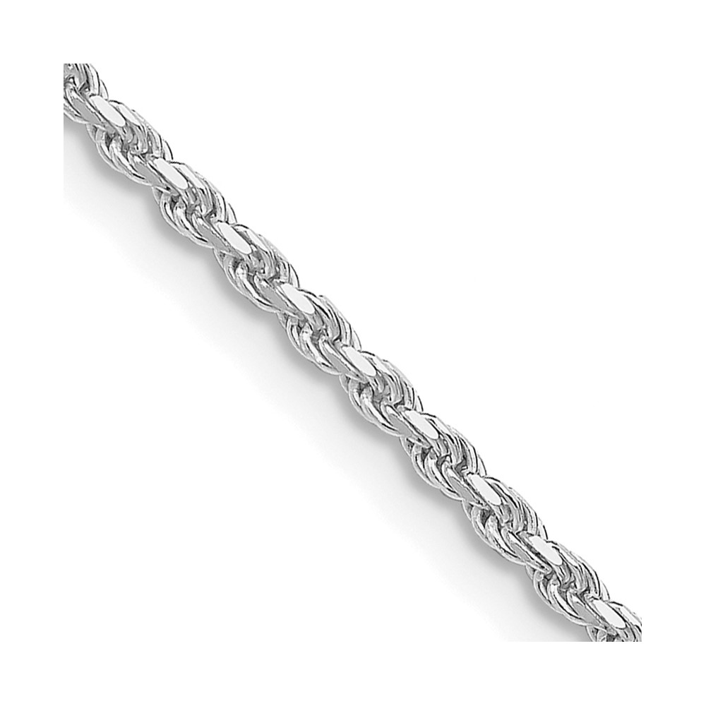 Sterling Silver Rhodium-plated 1.85mm Diamond-cut Rope Chain (QDC030R-20)