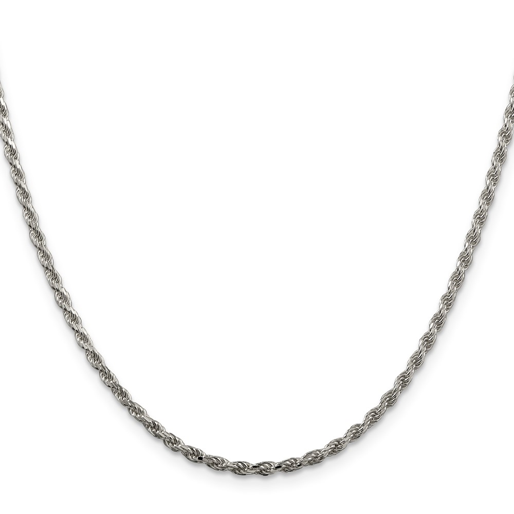 Sterling Silver 2.25mm Diamond-cut Rope Chain (QDC050-30)