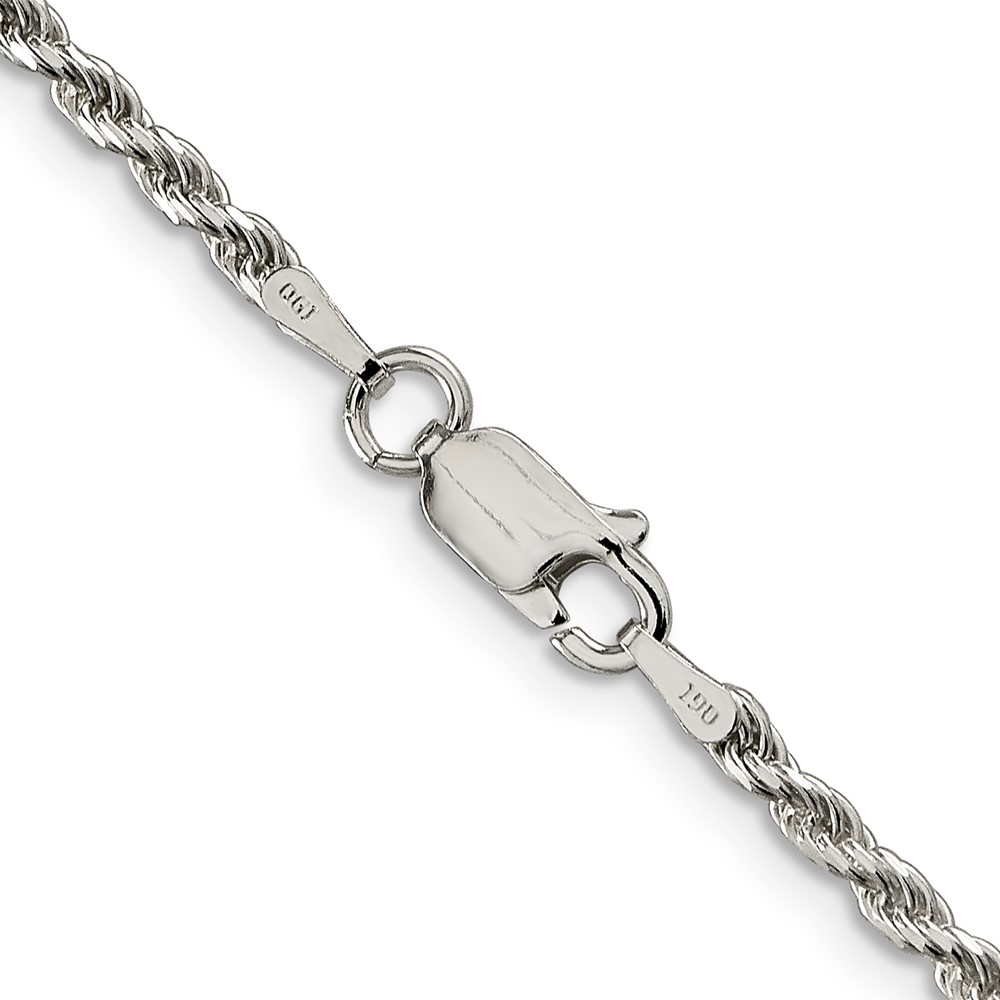 Sterling Silver 2.25mm Diamond-cut Rope Chain (QDC050-30)