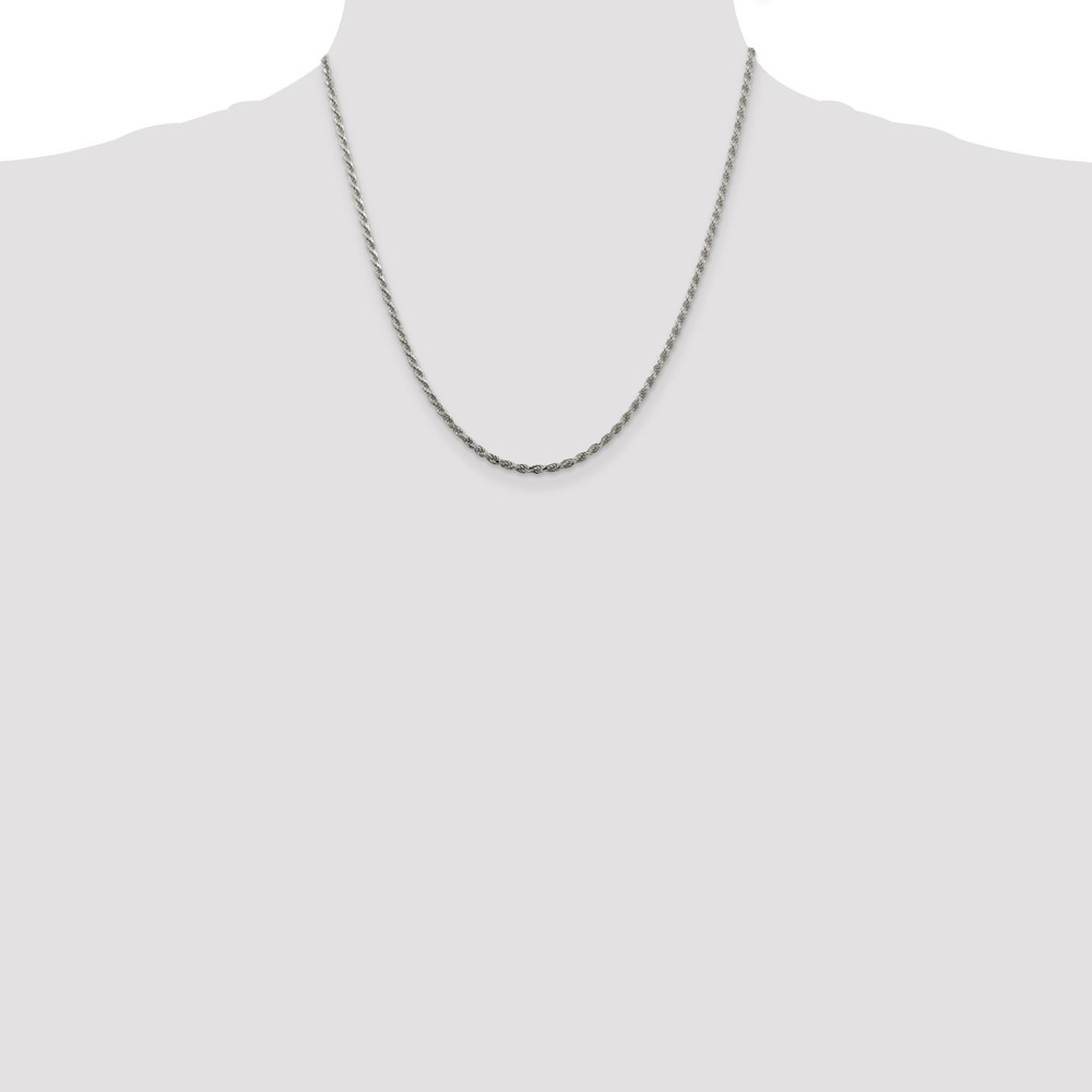 Sterling Silver 2.25mm Diamond-cut Rope Chain (QDC050-20)