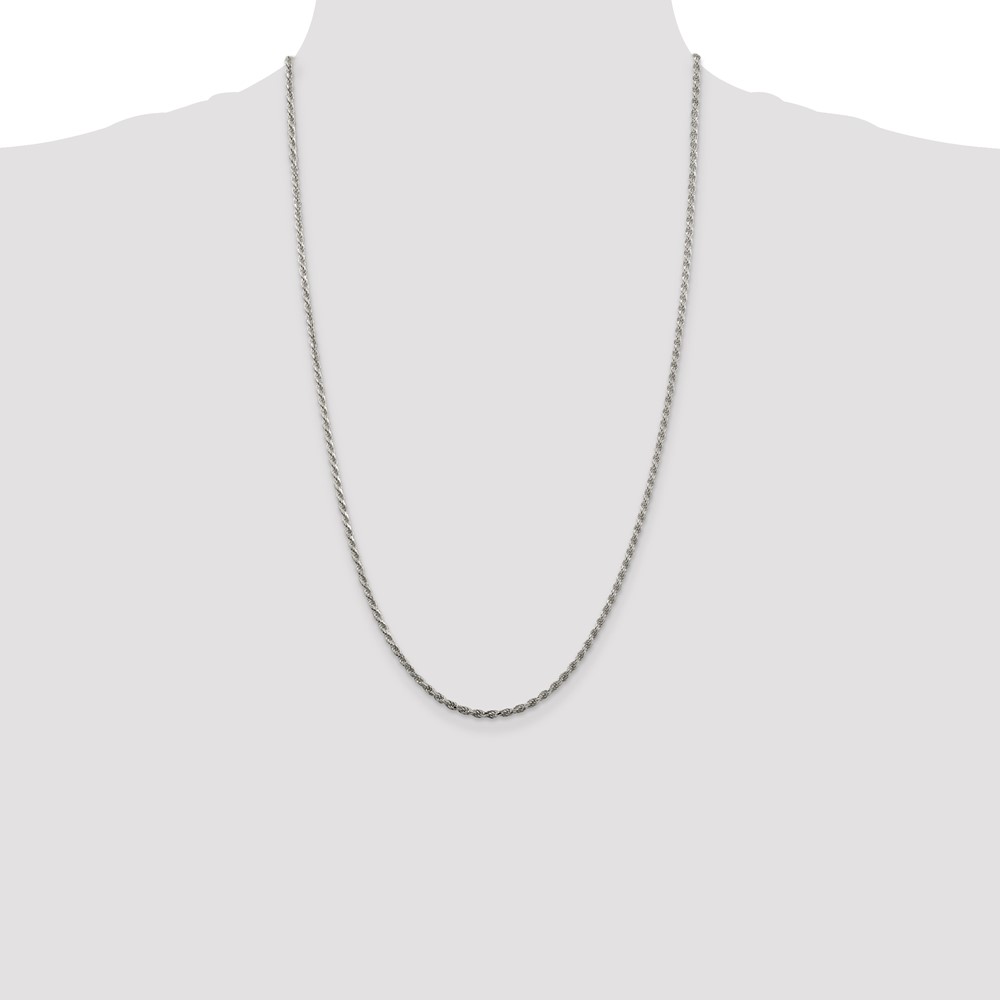 Sterling Silver 2.25mm Diamond-cut Rope Chain (QDC050-26)