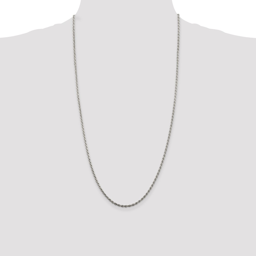 Sterling Silver 2.25mm Diamond-cut Rope Chain (QDC050-28)