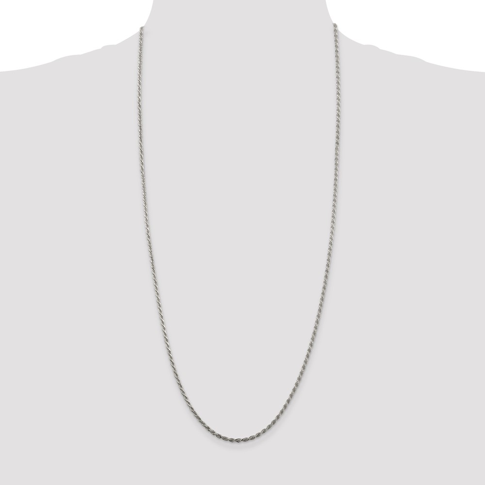 Sterling Silver 2.25mm Diamond-cut Rope Chain (QDC050-30)