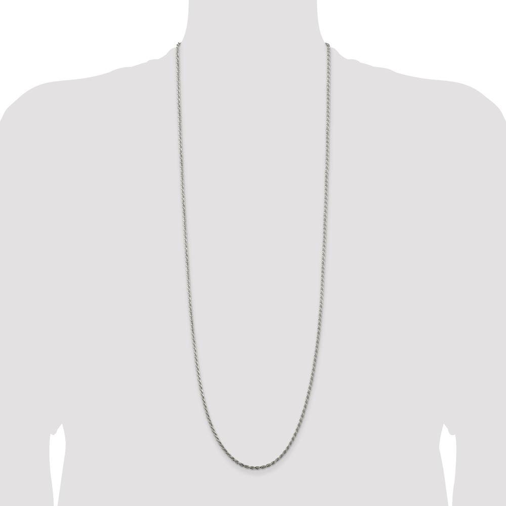 Sterling Silver 2.25mm Diamond-cut Rope Chain (QDC050-36)