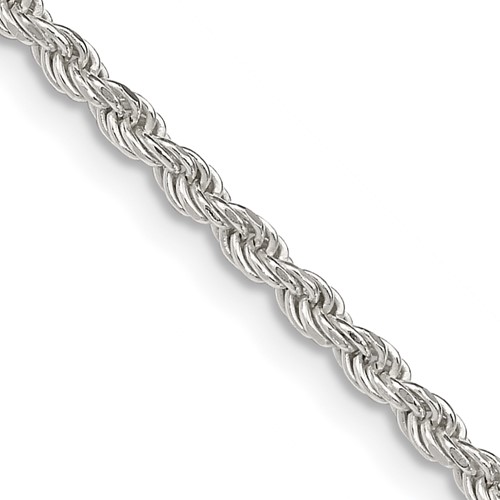 Sterling Silver 2.25mm Diamond-cut Rope Chain