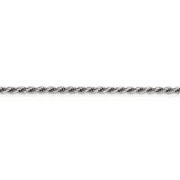 Sterling Silver Rhodium-plated 2.25mm Diamond-cut Rope Chain view 3