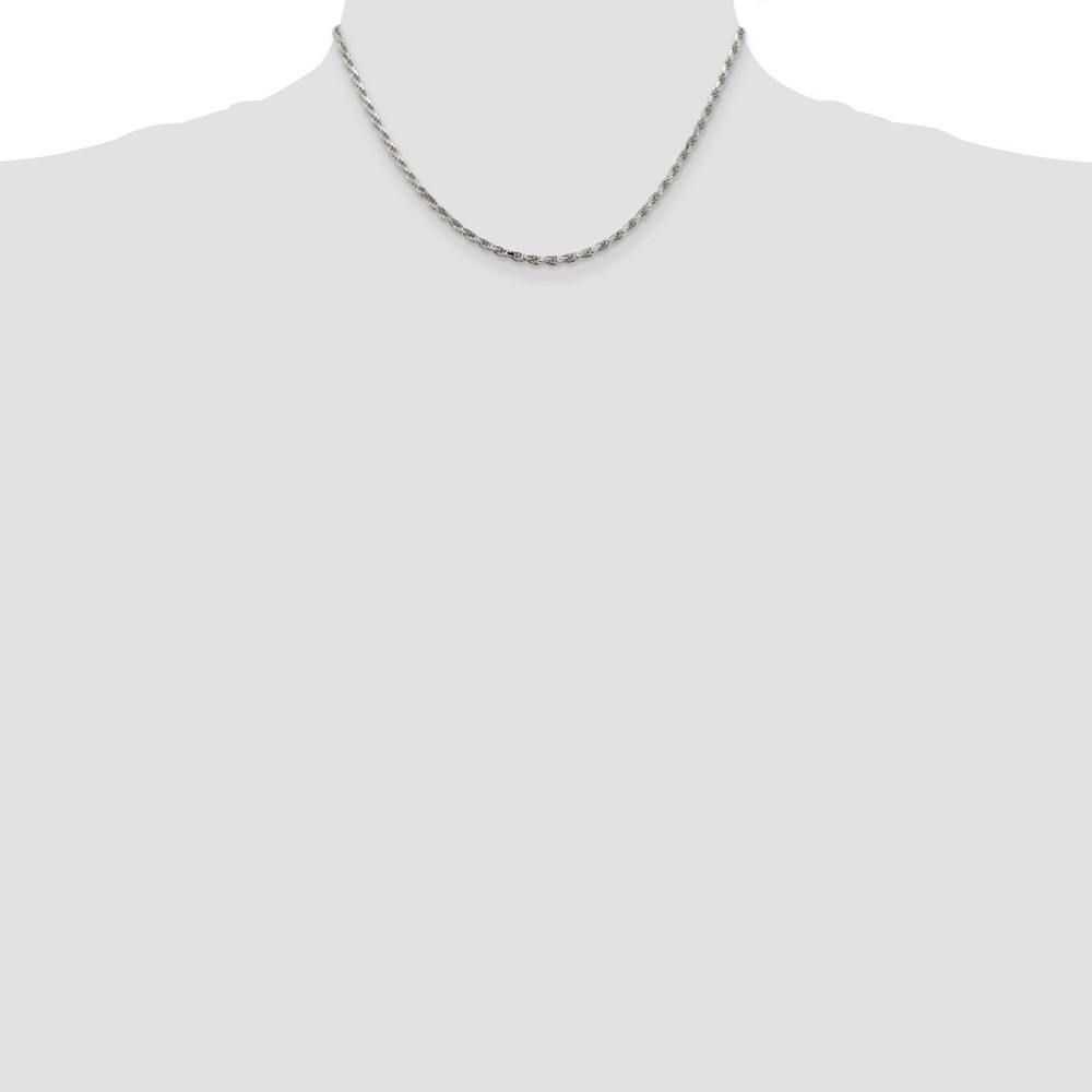 Sterling Silver 2.5mm Diamond-cut Rope Chain (QDC055-16)