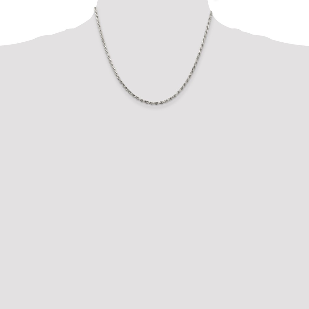 Sterling Silver 2.5mm Diamond-cut Rope Chain (QDC055-18)