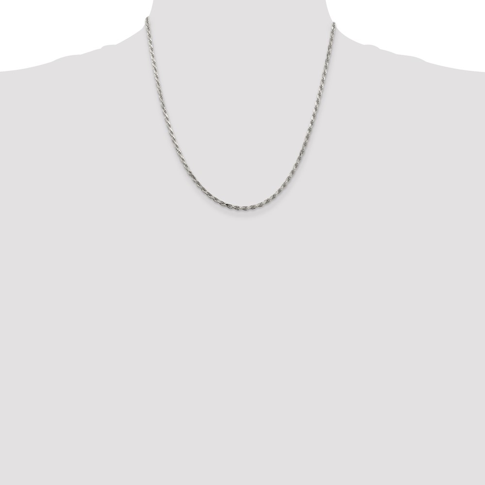 Sterling Silver 2.5mm Diamond-cut Rope Chain (QDC055-20)