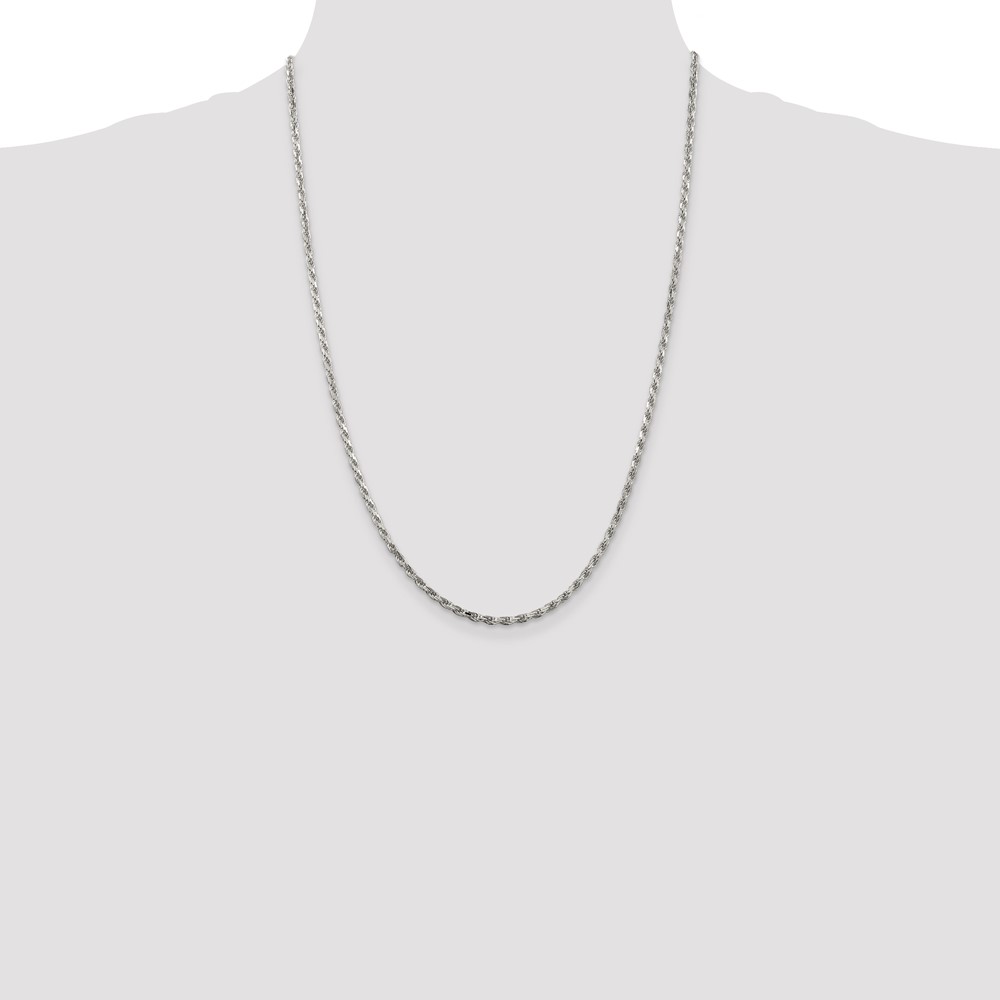 Sterling Silver 2.5mm Diamond-cut Rope Chain (QDC055-24)
