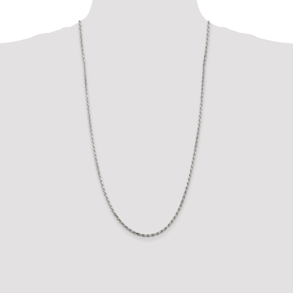 Sterling Silver 2.5mm Diamond-cut Rope Chain (QDC055-28)