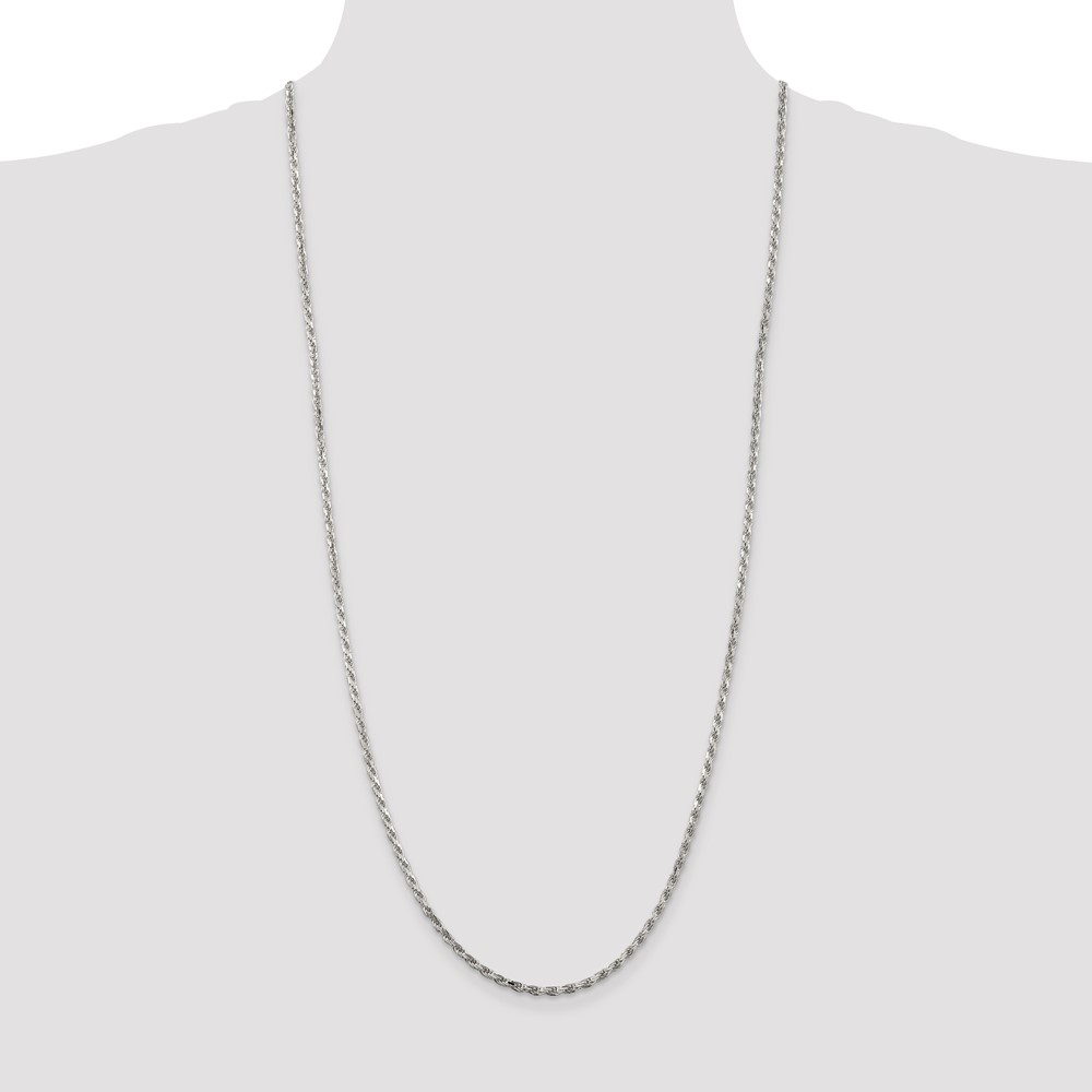 Sterling Silver 2.5mm Diamond-cut Rope Chain (QDC055-30)
