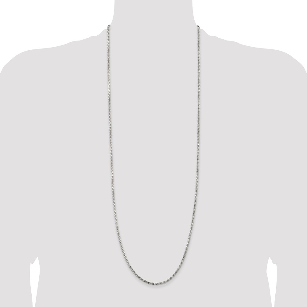 Sterling Silver 2.5mm Diamond-cut Rope Chain (QDC055-36)