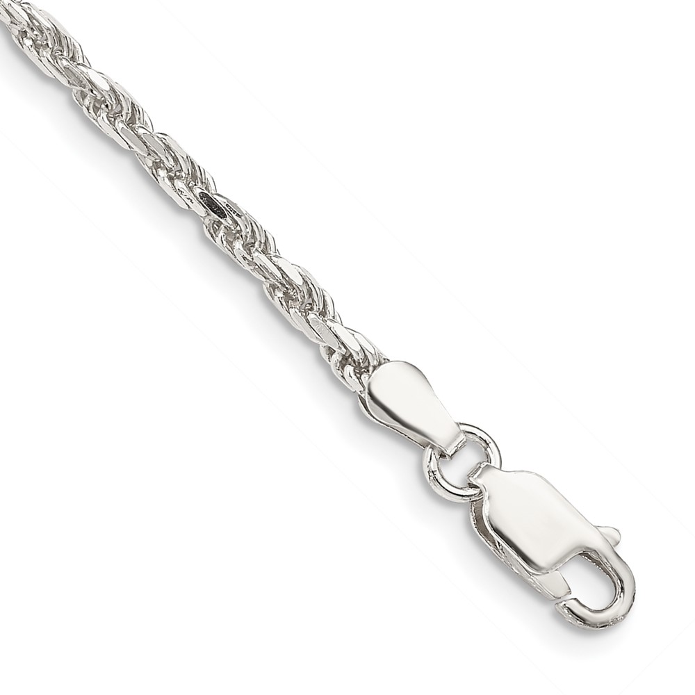 Sterling Silver 2.5mm Diamond-cut Rope Chain (QDC055-8)