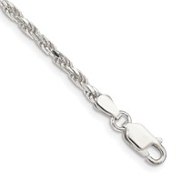 Sterling Silver 2.5mm Diamond-cut Rope Chain view 1