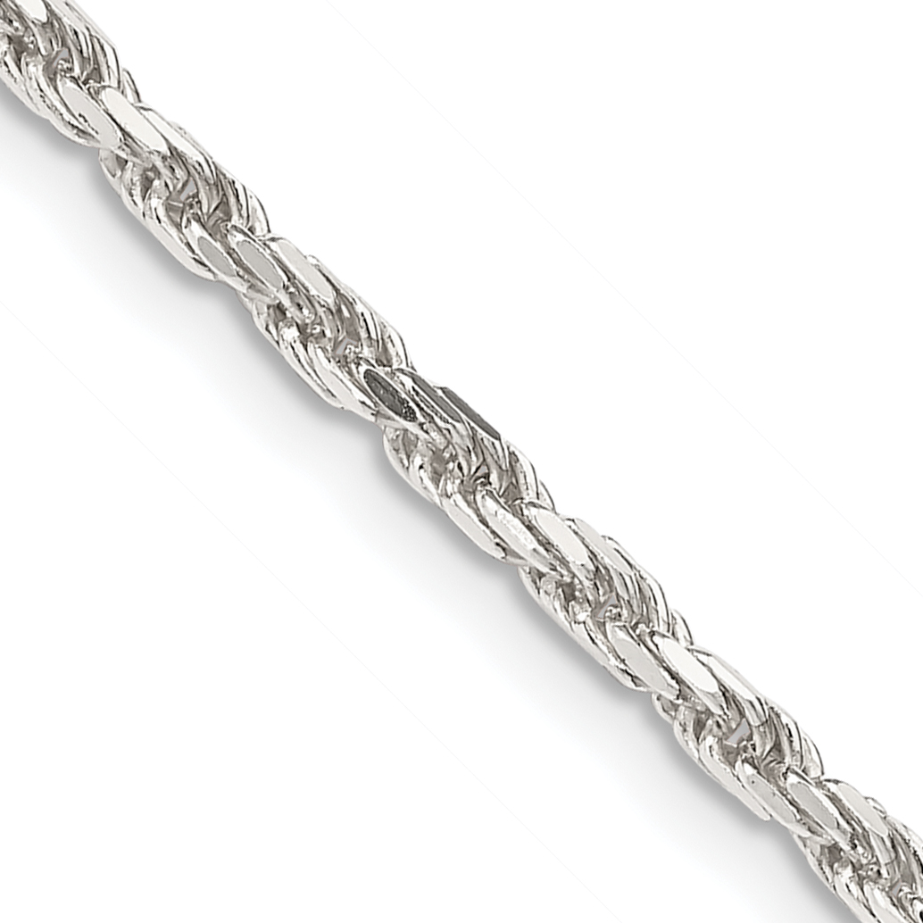 Sterling Silver 2.5mm Diamond-cut Rope Chain (QDC055-22)