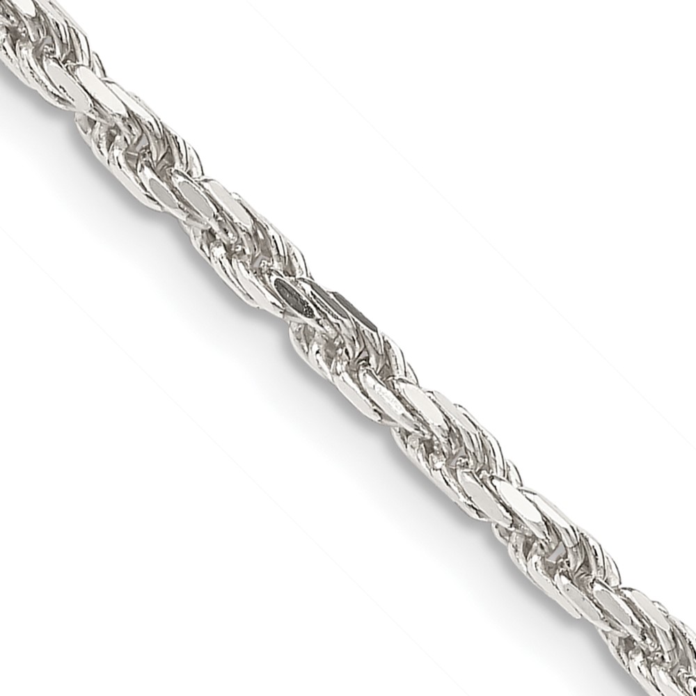Sterling Silver 2.5mm Diamond-cut Rope Chain (QDC055-22)
