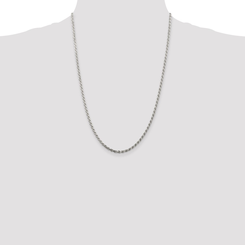 Sterling Silver 2.75mm Diamond-cut Rope Chain (QDC060-24)