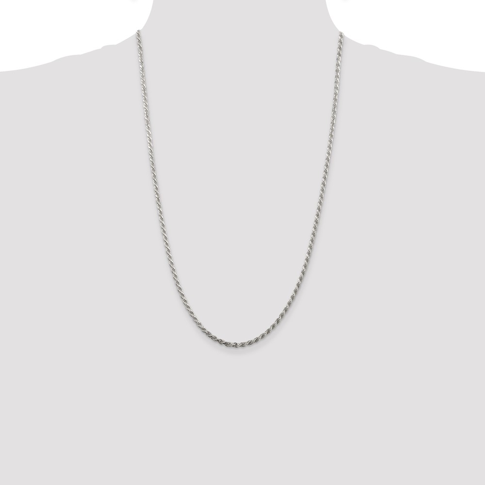Sterling Silver 2.75mm Diamond-cut Rope Chain (QDC060-26)