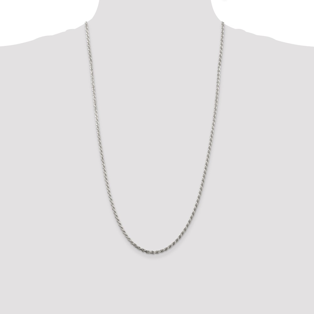 Sterling Silver 2.75mm Diamond-cut Rope Chain (QDC060-28)
