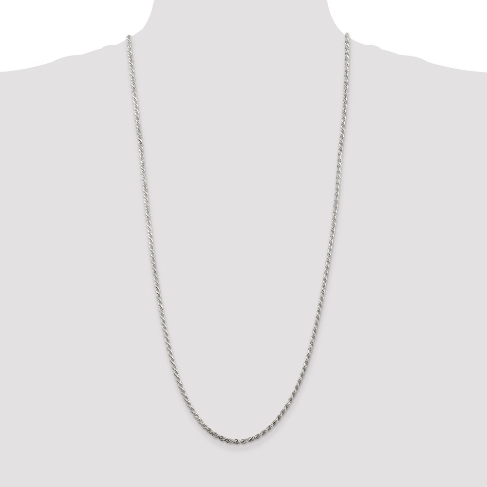 Sterling Silver 2.75mm Diamond-cut Rope Chain (QDC060-30)