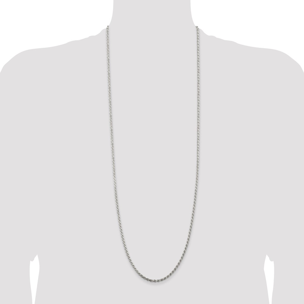 Sterling Silver 2.75mm Diamond-cut Rope Chain (QDC060-36)