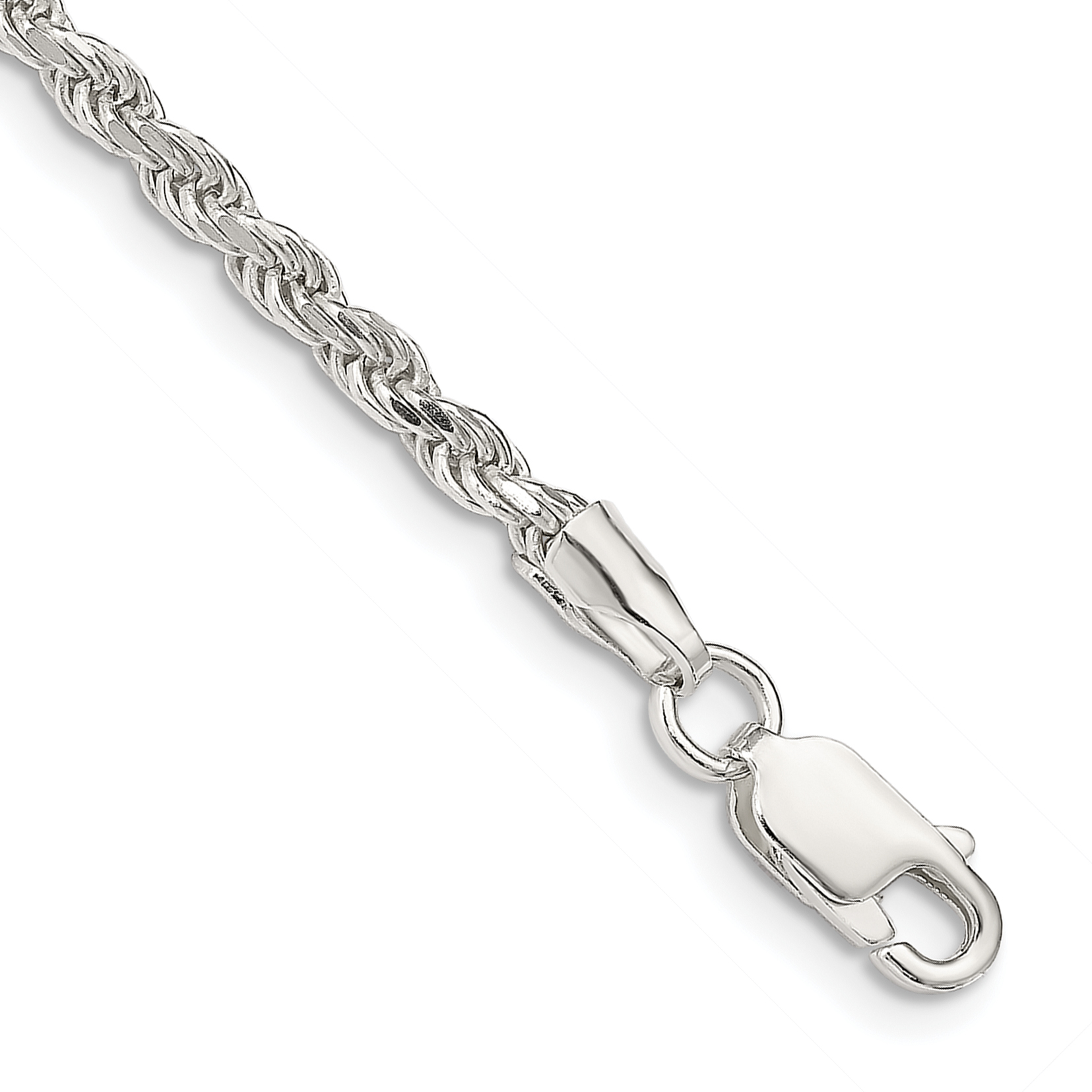 Sterling Silver 2.75mm Diamond-cut Rope Chain (QDC060-7)