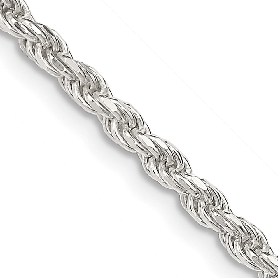 Sterling Silver 2.75mm Diamond-cut Rope Chain (QDC060-16)