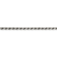 Sterling Silver Rhodium-plated 2.75mm Diamond-cut Rope Chain view 3